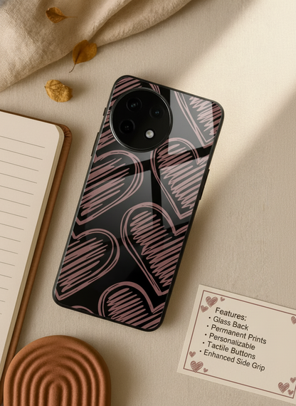 Heartline Glass Back Cover For One Plus 13, 12, 11, 10, Nord Series