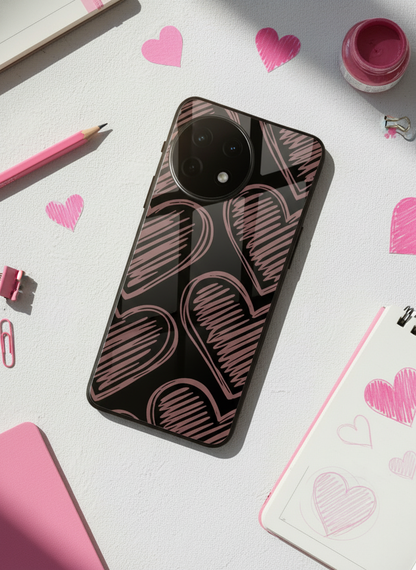 Heartline Glass Back Cover For One Plus 13, 12, 11, 10, Nord Series