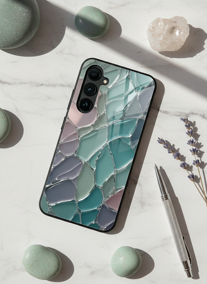 Ocean Glaze Premium Glass Back Cover For Galaxy S, A, M & F Series