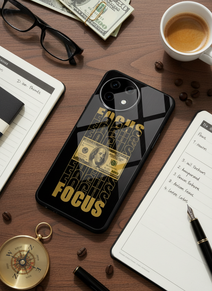 Level Up Focus Premium Glass Back Cover For One Plus 13, 12, 11, 10, Nord Series