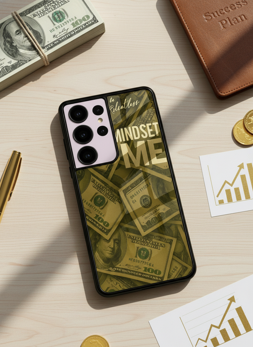 Money Mindset Premium Glass Back Cover For Galaxy S, A, M & F Series