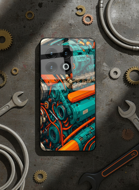 Aesthetic Engine-ry Premium Glass Back Cover For One Plus 13, 12, 11, 10, Nord Series