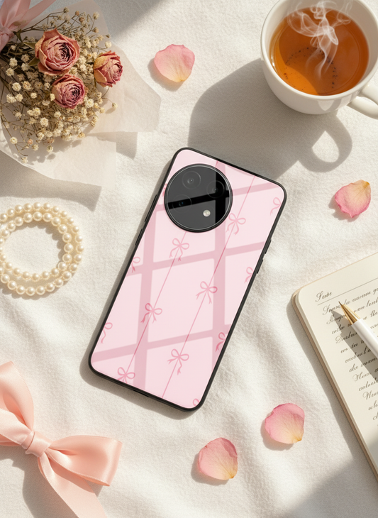 Bows Stripes Premium Glass Back Cover For One Plus 13, 12, 11, 10, Nord Series