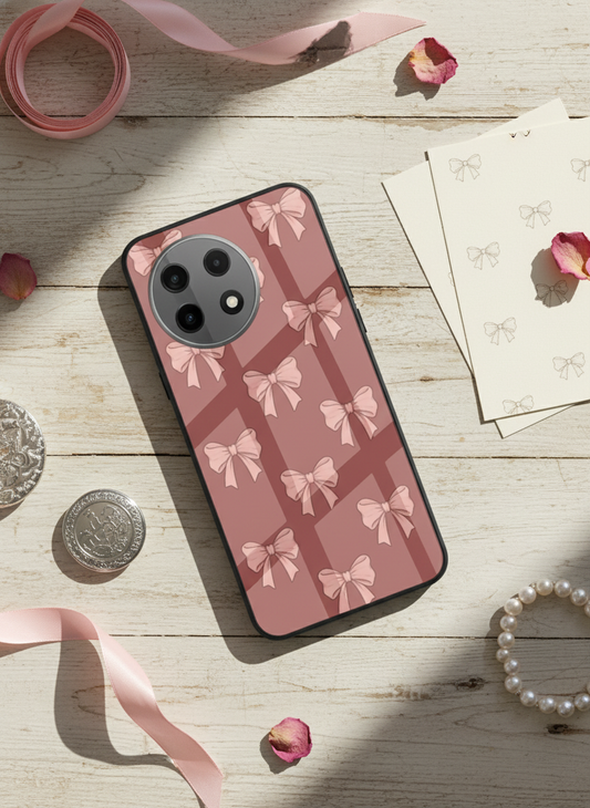 Blush Knots Premium Glass Back Cover For One Plus 13, 12, 11, 10, Nord Series
