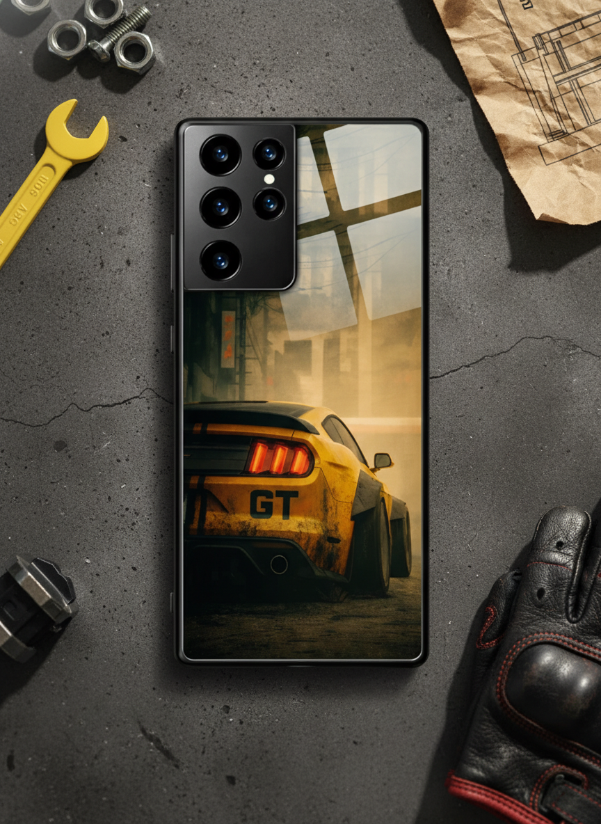 Road Kings Premium Glass Back Cover For Galaxy S, A, M & F Series