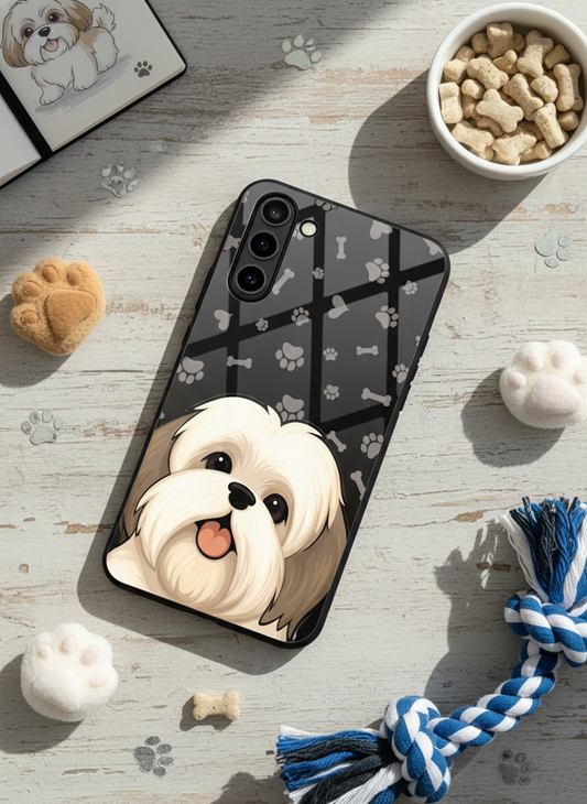 Fluffy Love Premium Glass Back Cover For Galaxy S, A, M & F Series