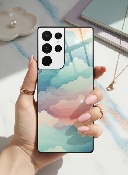 Cloud Of Dreams Premium Glass Back Cover For Galaxy S, A, M & F Series