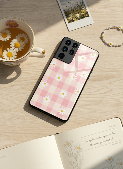 Daisy Bloom Premium Glass Back Cover For Galaxy S, A, M & F Series
