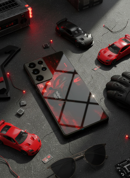 Aesthetic Car Focus Premium Glass Back Cover For Galaxy S, A, M & F Series