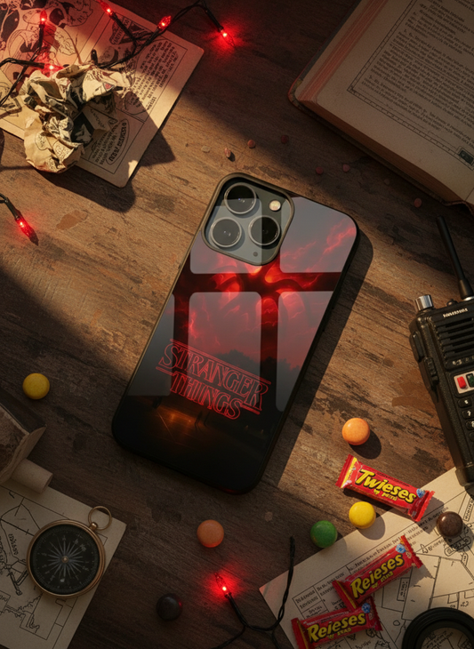 STRANGER THINGS- The Dark Overlord Premium Glass Back Cover For iPhone 11-17 Models