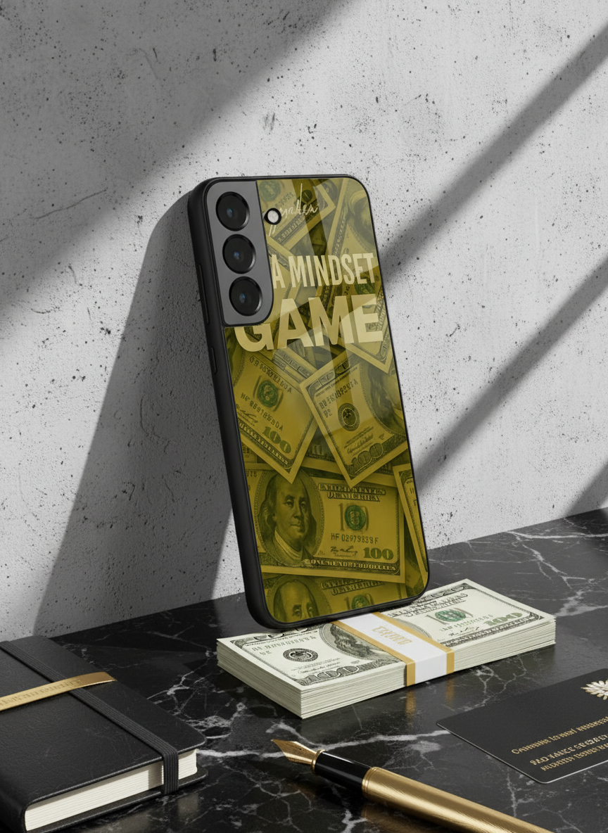 Money Mindset Premium Glass Back Cover For Galaxy S, A, M & F Series