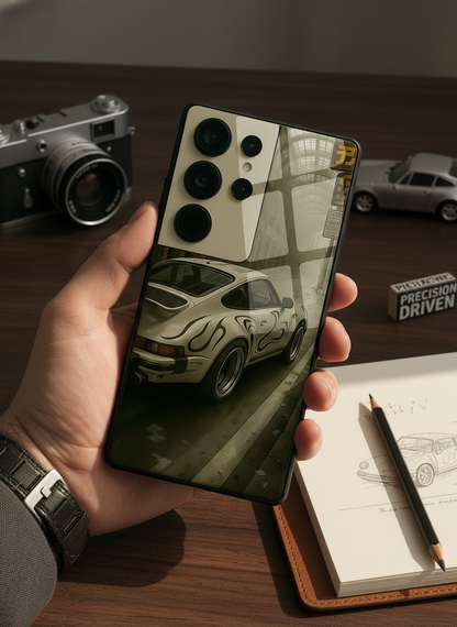 Urban Racer Premium Glass Back Cover For Galaxy S, A, M & F Series