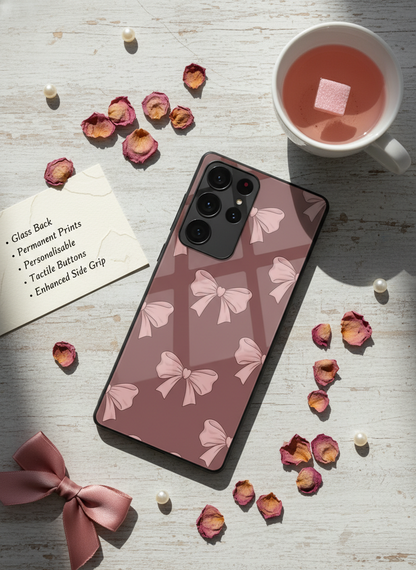 Blush Knots Premium Glass Back Cover For Galaxy S, A, M & F Series