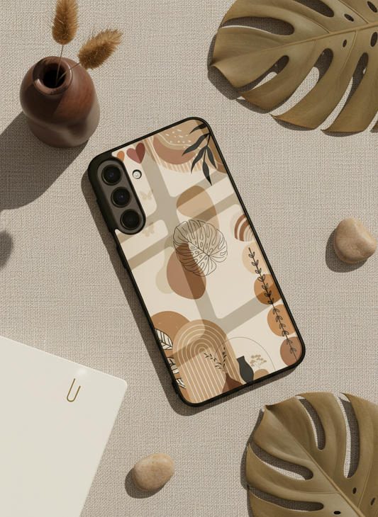 Organic Aura Premium Glass Back Cover For Galaxy S, A, M & F Series