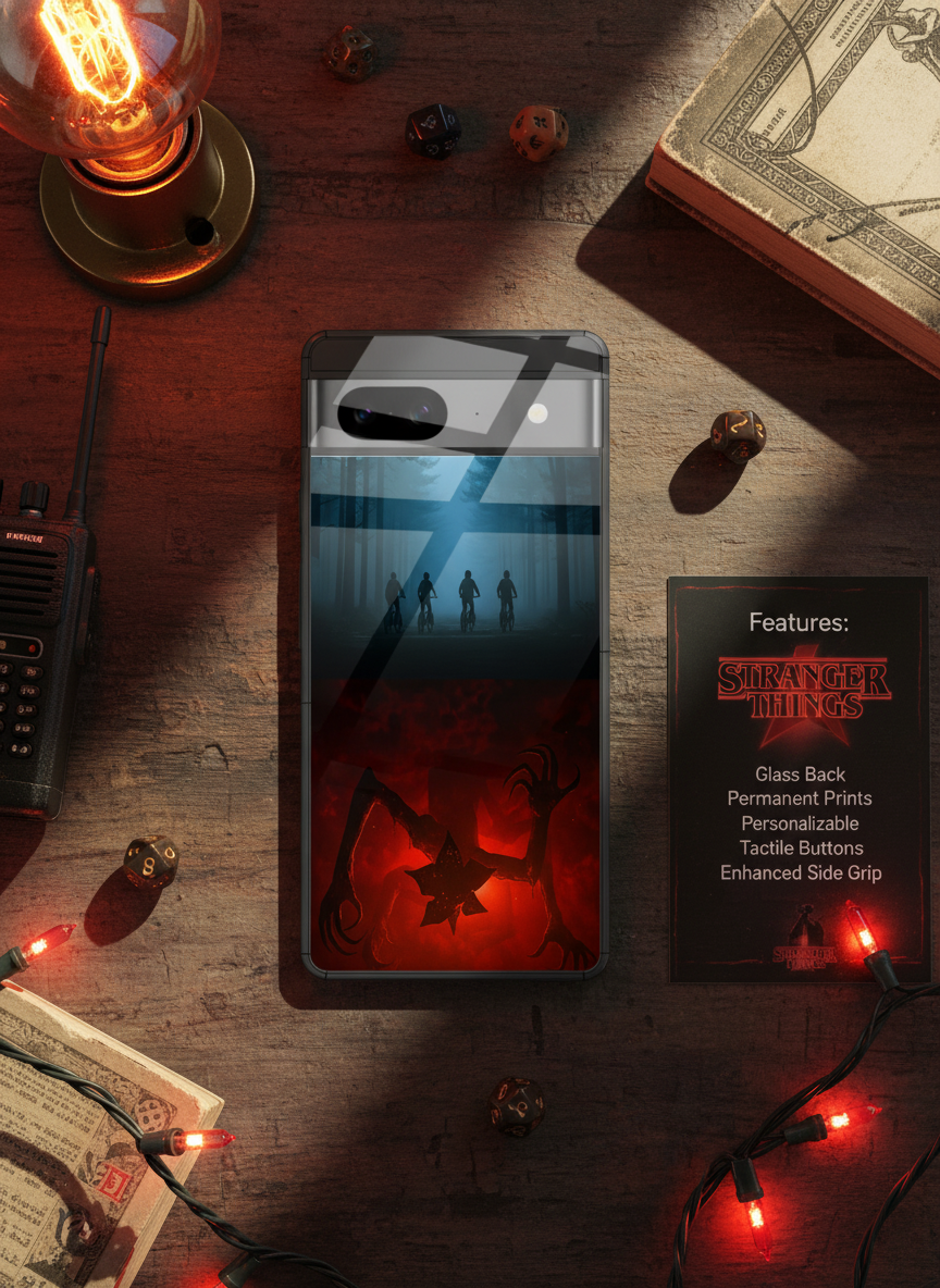 STRANGER THINGS- ShadowSplit Premium Glass Back Cover For Google Pixel 7,8,9,10 Series