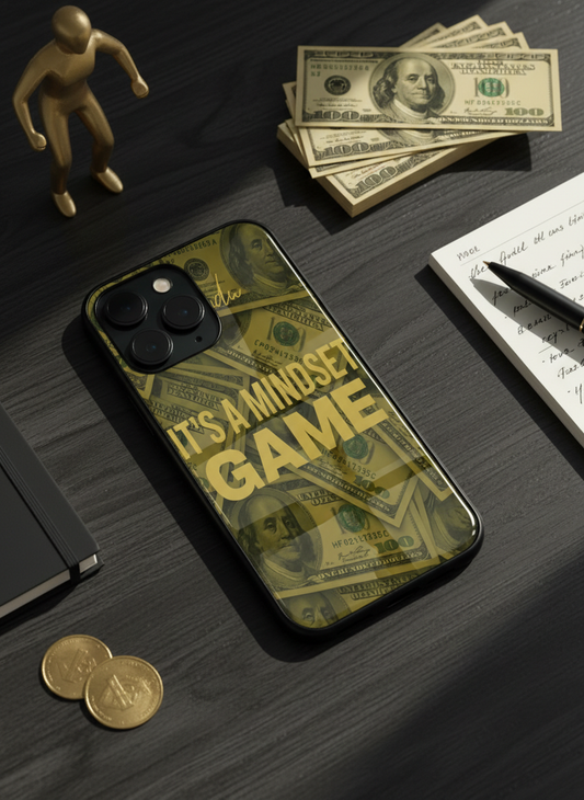 Money Mindsete Premium Glass Back Cover For iPhone 11-17 Models