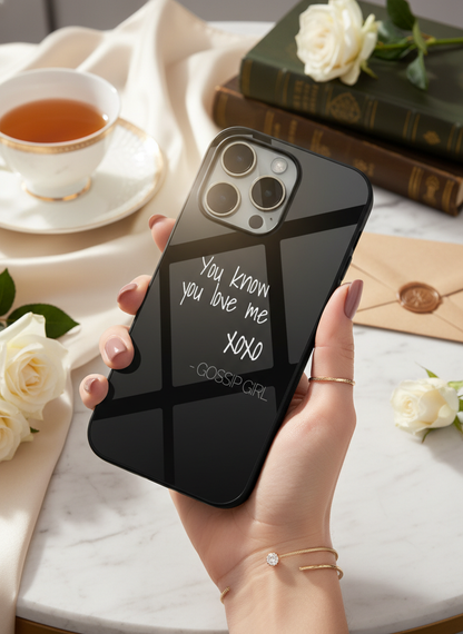 GOSSIP GIRL Scandal Script Premium Glass Back Cover For iPhone 11-17 Models