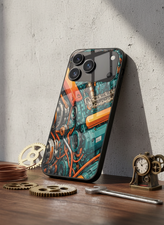 Aesthetic Engine-ry Premium Glass Back Cover For iPhone 11-17 Models
