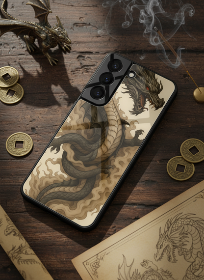 Dragon Premium Glass Back Cover For Galaxy S, A, M & F Series