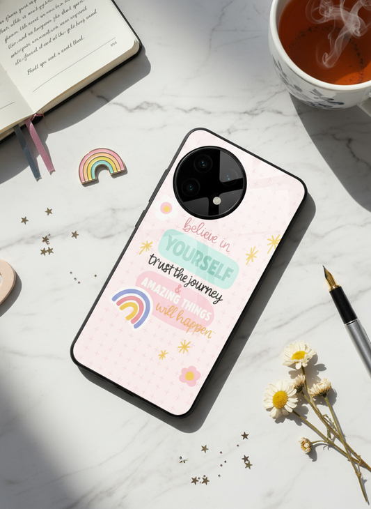 Trust The Journey Glass Back Cover For One Plus 13, 12, 11, 10, Nord Series