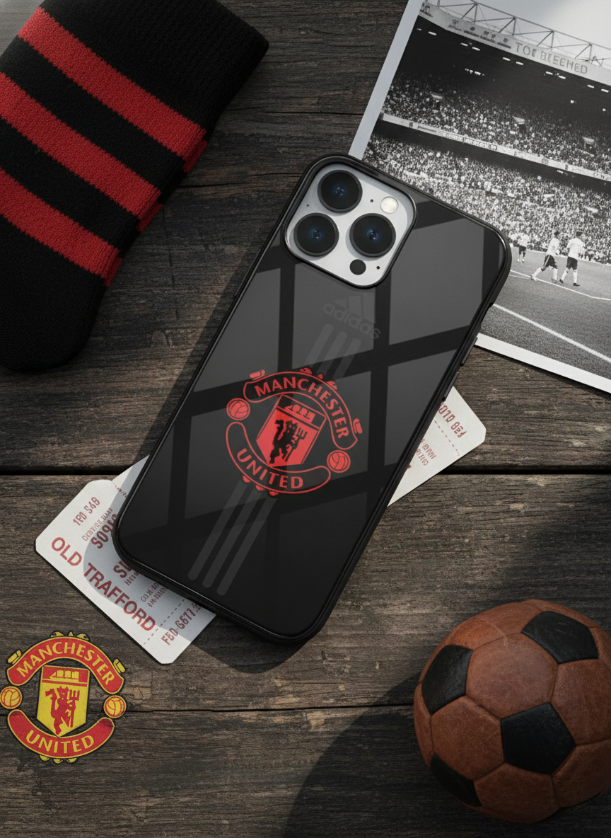 Dark Mode FC Premium Glass Back Cover For iPhone 11-17 Models