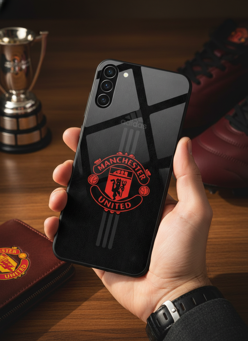 Dark Mode FC Premium Glass Back Cover For Galaxy S, A, M & F Series