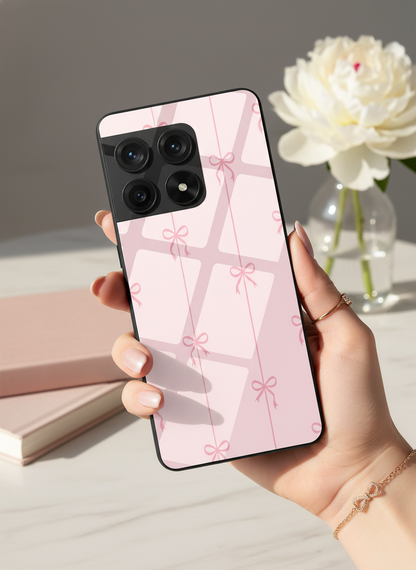 Bows Stripes Premium Glass Back Cover For One Plus 13, 12, 11, 10, Nord Series