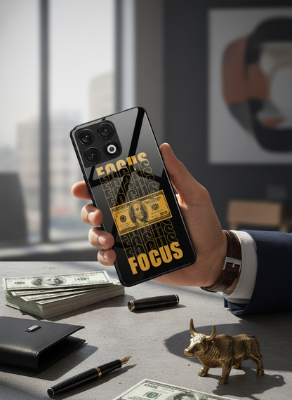 Level Up Focus Premium Glass Back Cover For One Plus 13, 12, 11, 10, Nord Series