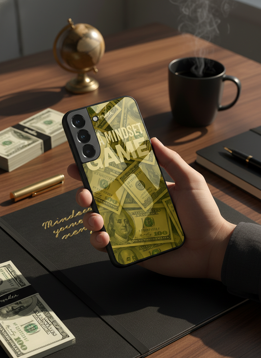 Money Mindset Premium Glass Back Cover For Galaxy S, A, M & F Series