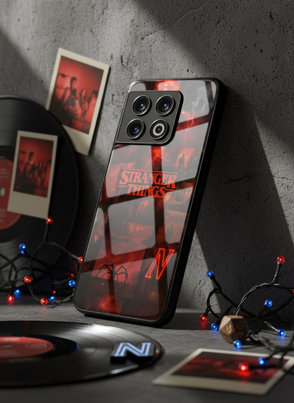 STRANGER THINGS- Red Realm Edit Premium Glass Back Cover For One Plus 13, 12, 11, 10, Nord Series