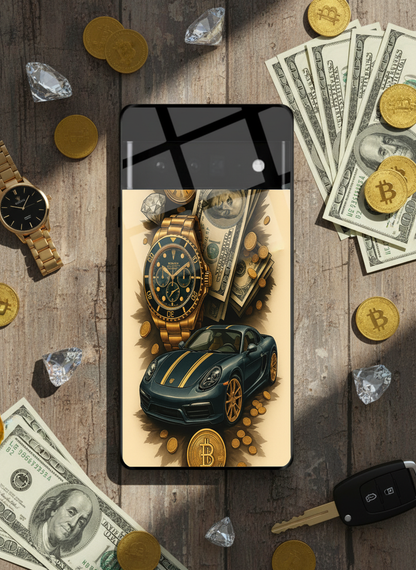 Crypto King Premium Glass Back Cover For Google Pixel 7,8,9,10 Series
