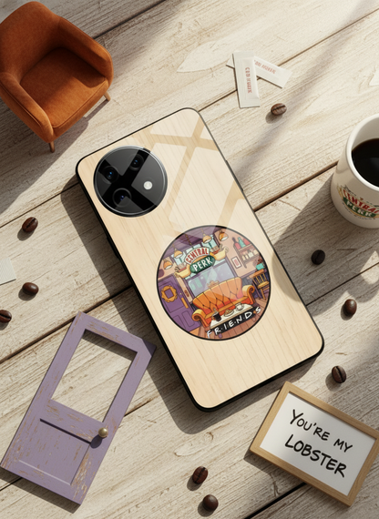 FRIENDS Coffee & Couch Premium Glass Back Cover For One Plus 13, 12, 11, 10, Nord Series