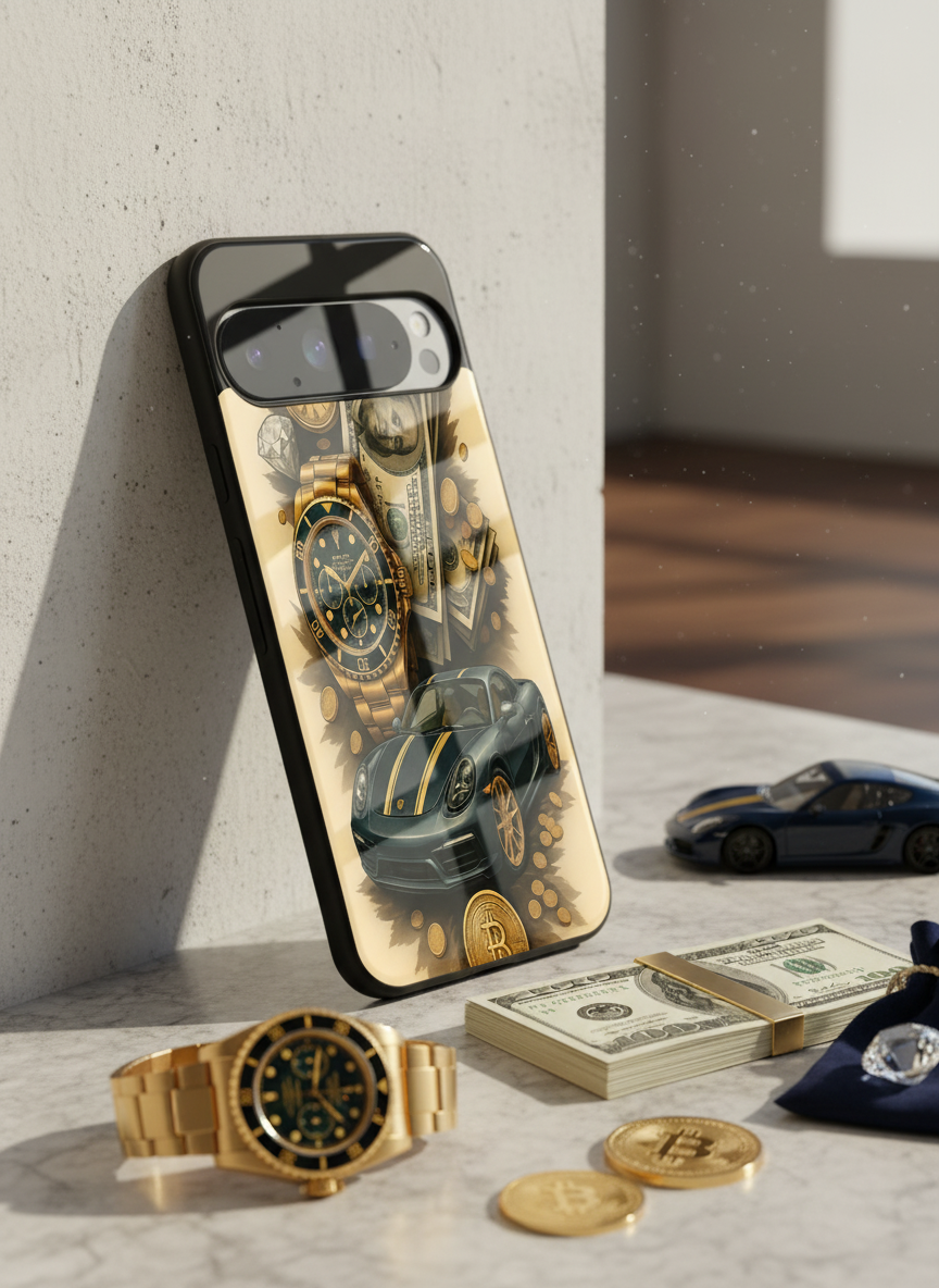 Crypto King Premium Glass Back Cover For Google Pixel 7,8,9,10 Series