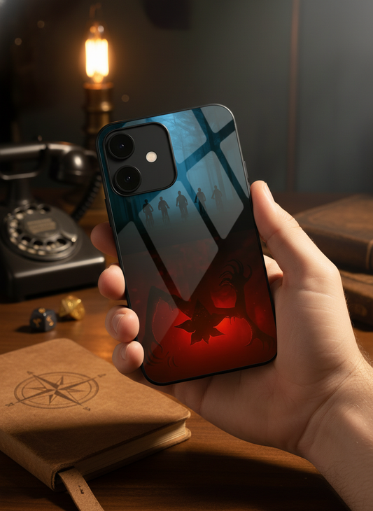 STRANGER THINGS- ShadowSplit Premium Glass Back Cover For iPhone 11-17 Models