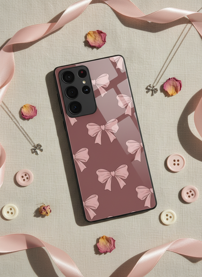 Blush Knots Premium Glass Back Cover For Galaxy S, A, M & F Series