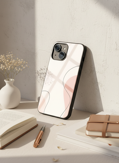 Clean Girl Aesthetics Premium Glass Back Cover For iPhone 11-17 Models