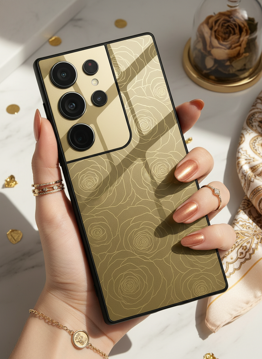 Gilded Rose Premium Glass Back Cover For Galaxy S, A, M & F Series