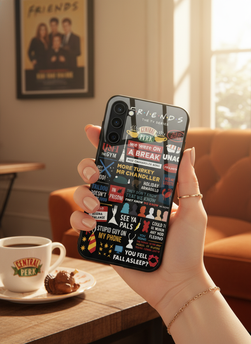 F.R.I.E.N.D.S Premium Glass Back Cover For Galaxy S, A, M & F Series