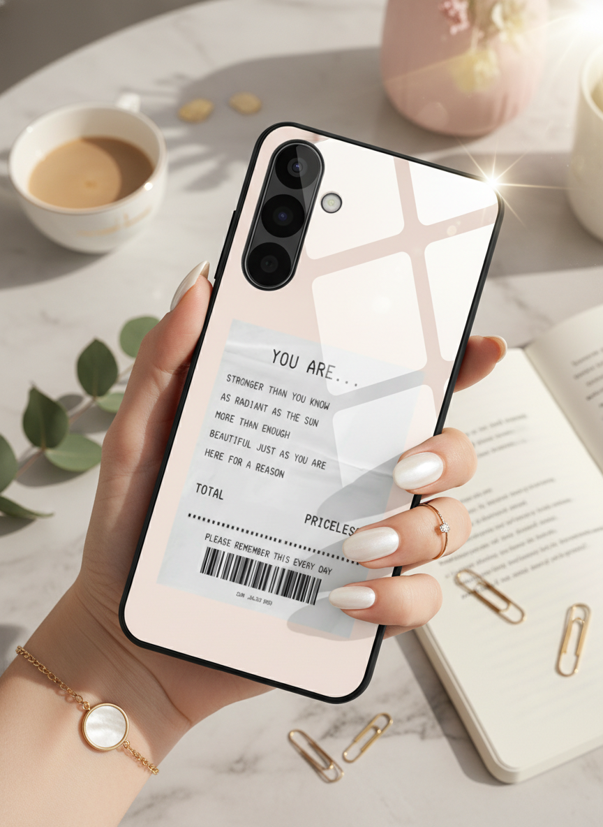 You Are Enough Premium Glass Back Cover For Galaxy S, A, M & F Series