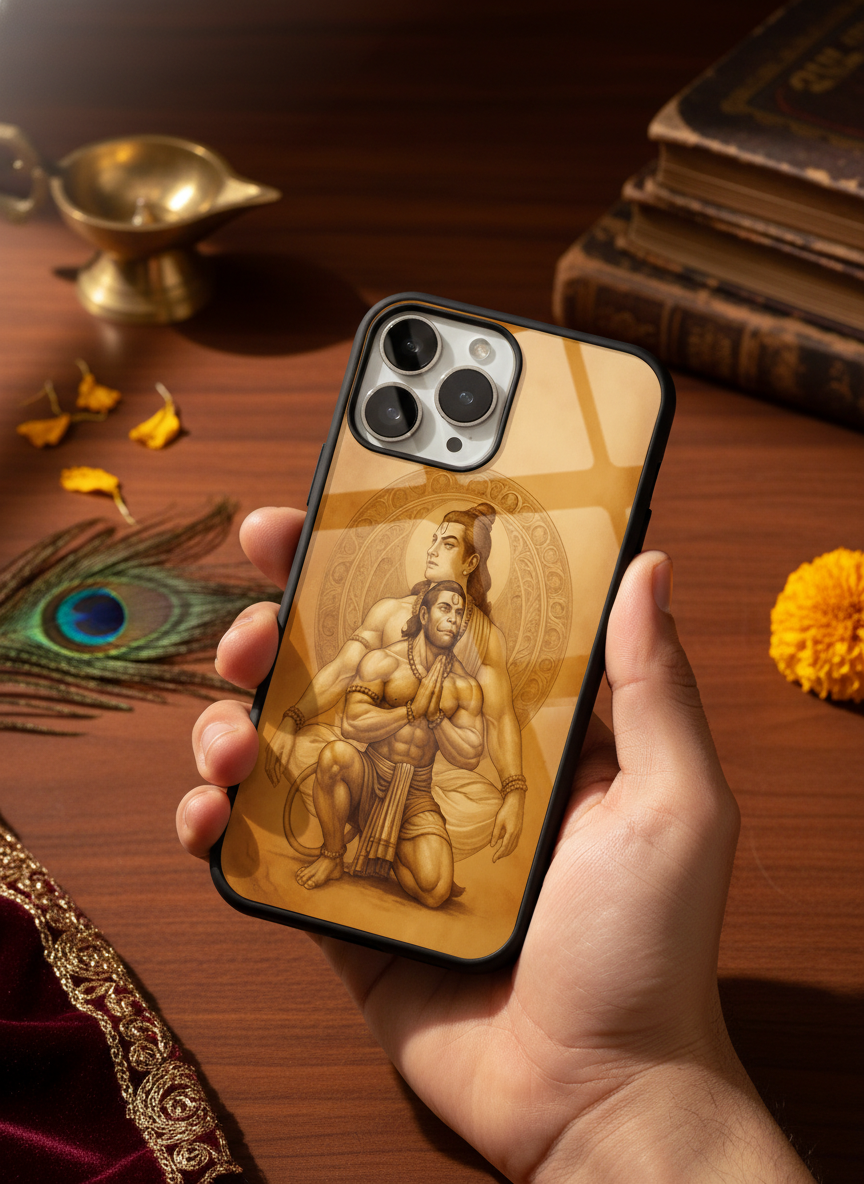 Bhakti Eternal Premium Glass Back Cover For iPhone 11-17 Models
