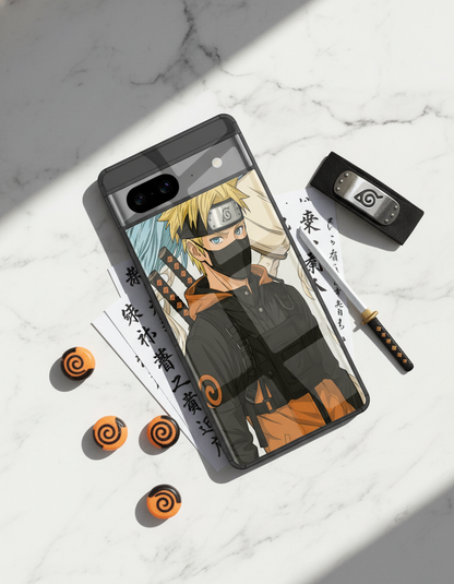 Stealthy Naruto Premium Glass Back Cover For Google Pixel 7,8,9,10 Series