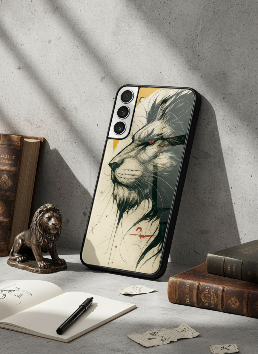 Roar Within Premium Glass Back Cover For Galaxy S, A, M & F Series