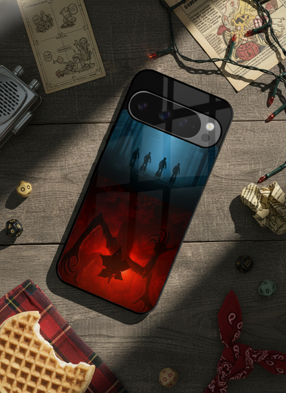 STRANGER THINGS- ShadowSplit Premium Glass Back Cover For Google Pixel 7,8,9,10 Series