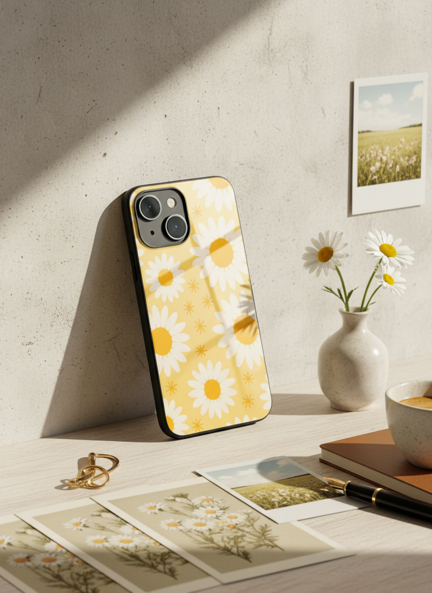 Golden Glow Premium Glass Back Cover For iPhone 11-17 Models