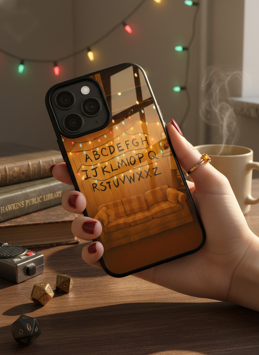 STRANGER THINGS- The Alphabet Wall Premium Glass Back Cover For iPhone 11-17 Models