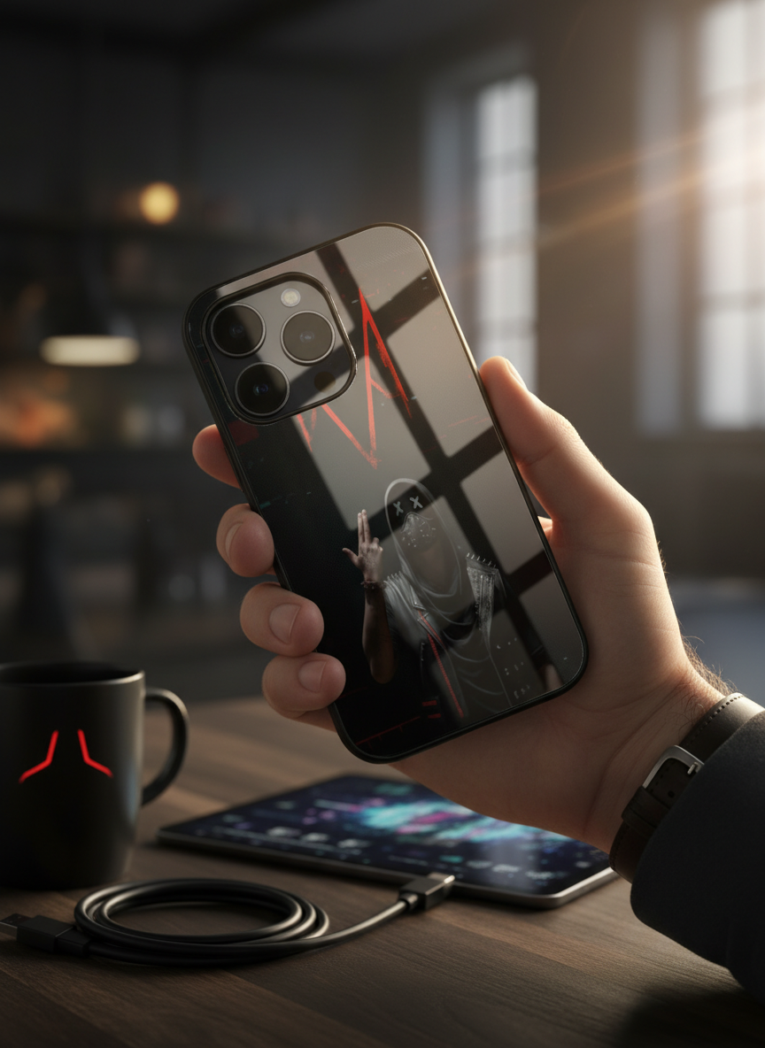 Symbol Premium Glass Back Cover For iPhone 11-17 Models