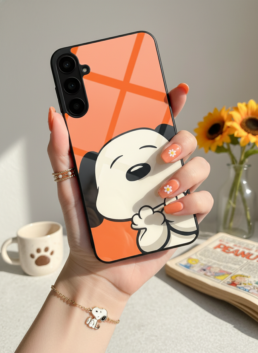 Puppy Love Premium Glass Back Cover For Galaxy S, A, M & F Series