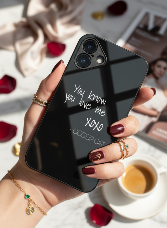 GOSSIP GIRL Scandal Script Premium Glass Back Cover For iPhone 11-17 Models