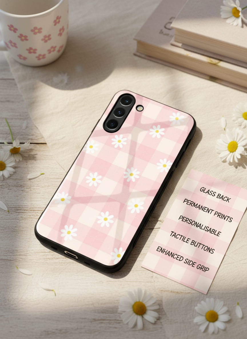 Daisy Bloom Premium Glass Back Cover For Galaxy S, A, M & F Series