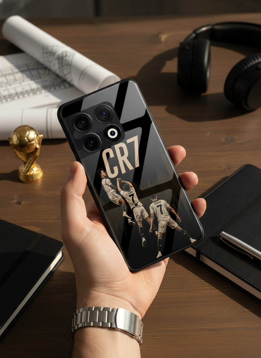 Air CR7 Premium Glass Back Cover For One Plus 13, 12, 11, 10, Nord Series